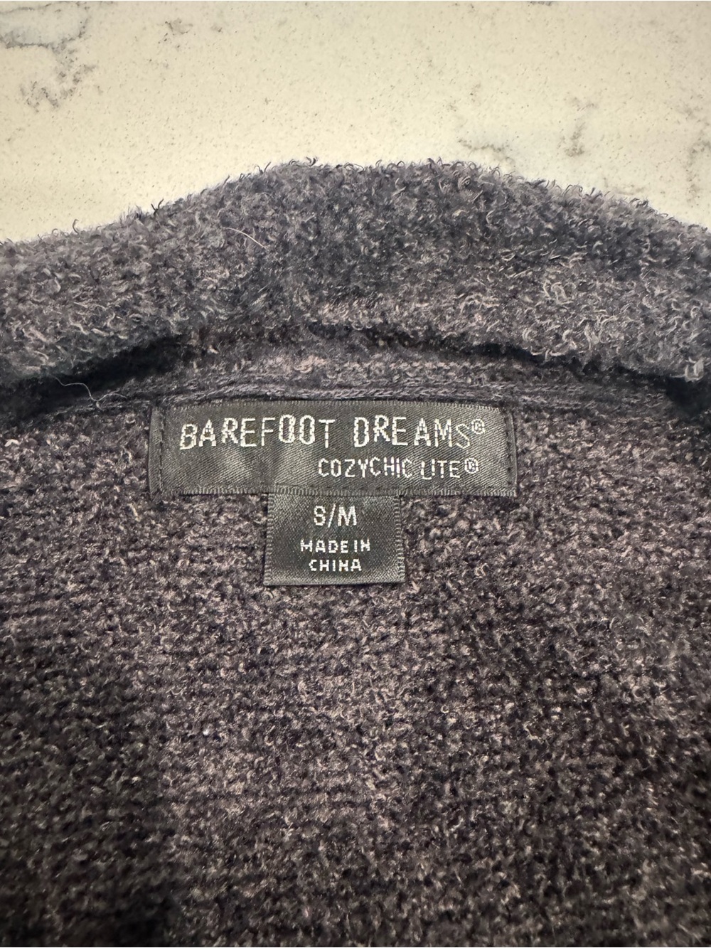 Barefoot Dreams CozyChic Lite Draped Open Front Cardigan Charcoal S/M style 903 - Picture 3 of 6